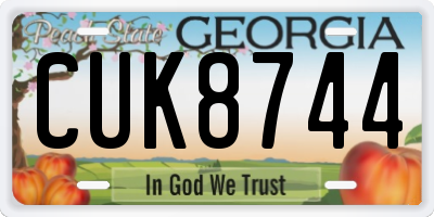 GA license plate CUK8744