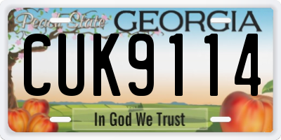 GA license plate CUK9114