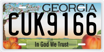GA license plate CUK9166