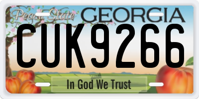 GA license plate CUK9266