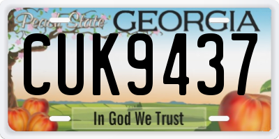 GA license plate CUK9437