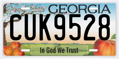 GA license plate CUK9528