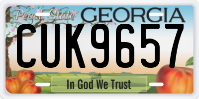 GA license plate CUK9657