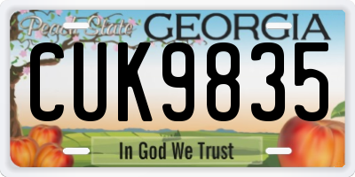 GA license plate CUK9835