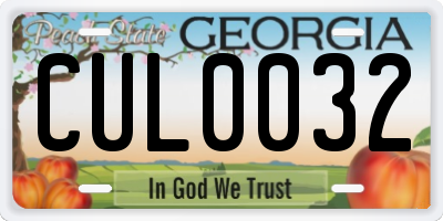 GA license plate CUL0032