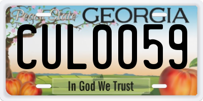 GA license plate CUL0059