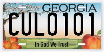 GA license plate CUL0101