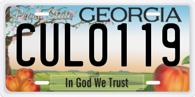 GA license plate CUL0119