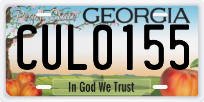 GA license plate CUL0155