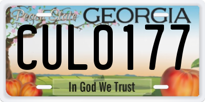 GA license plate CUL0177