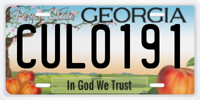 GA license plate CUL0191