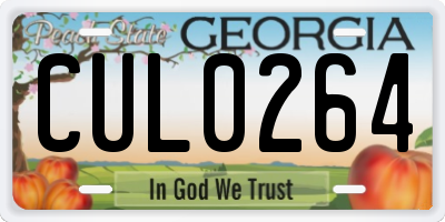 GA license plate CUL0264