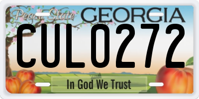 GA license plate CUL0272