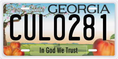 GA license plate CUL0281