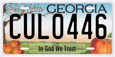 GA license plate CUL0446