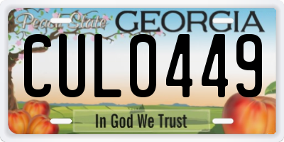 GA license plate CUL0449