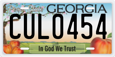 GA license plate CUL0454