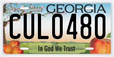 GA license plate CUL0480