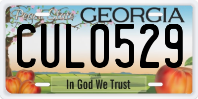 GA license plate CUL0529