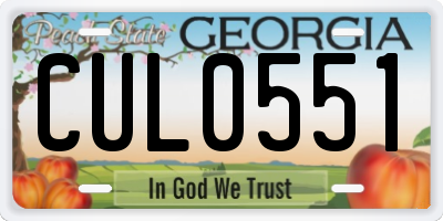GA license plate CUL0551