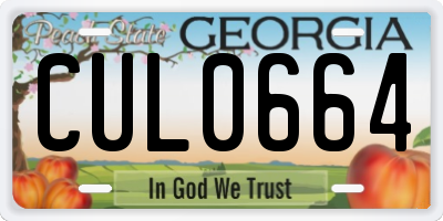 GA license plate CUL0664