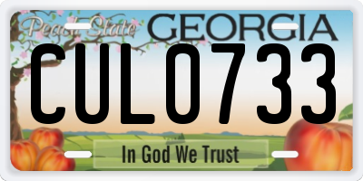 GA license plate CUL0733