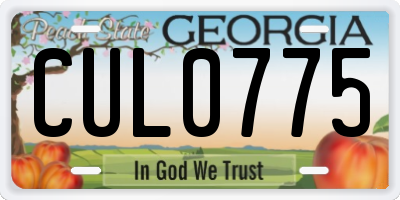 GA license plate CUL0775