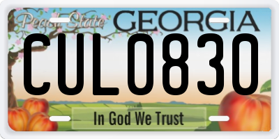 GA license plate CUL0830
