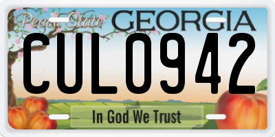 GA license plate CUL0942