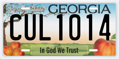 GA license plate CUL1014
