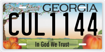 GA license plate CUL1144