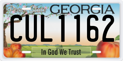 GA license plate CUL1162