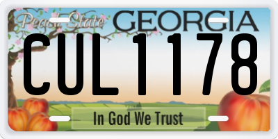 GA license plate CUL1178