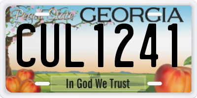 GA license plate CUL1241