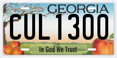 GA license plate CUL1300