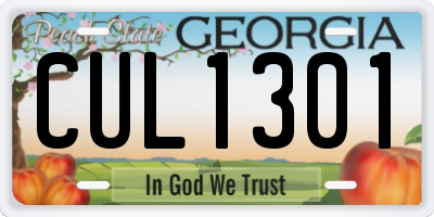 GA license plate CUL1301