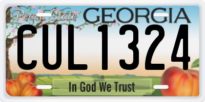 GA license plate CUL1324
