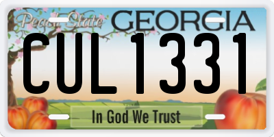 GA license plate CUL1331