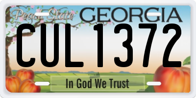 GA license plate CUL1372