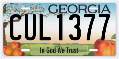 GA license plate CUL1377