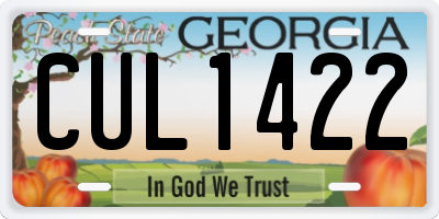 GA license plate CUL1422