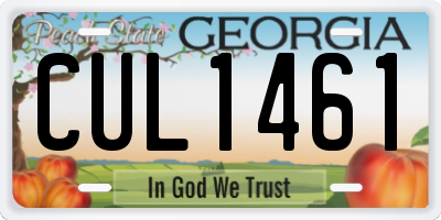 GA license plate CUL1461