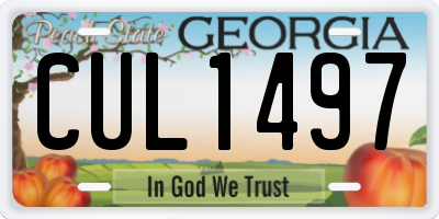 GA license plate CUL1497