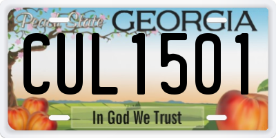 GA license plate CUL1501