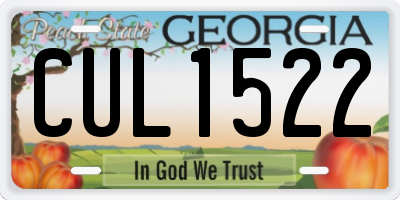 GA license plate CUL1522
