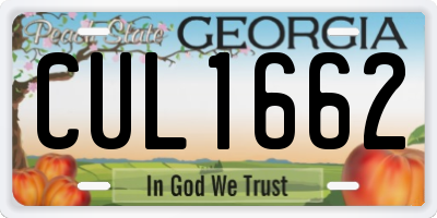 GA license plate CUL1662