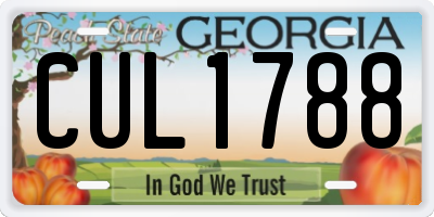 GA license plate CUL1788