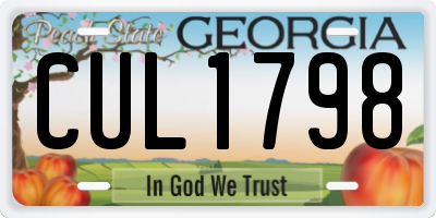 GA license plate CUL1798