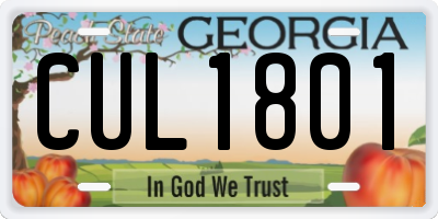 GA license plate CUL1801