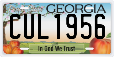 GA license plate CUL1956